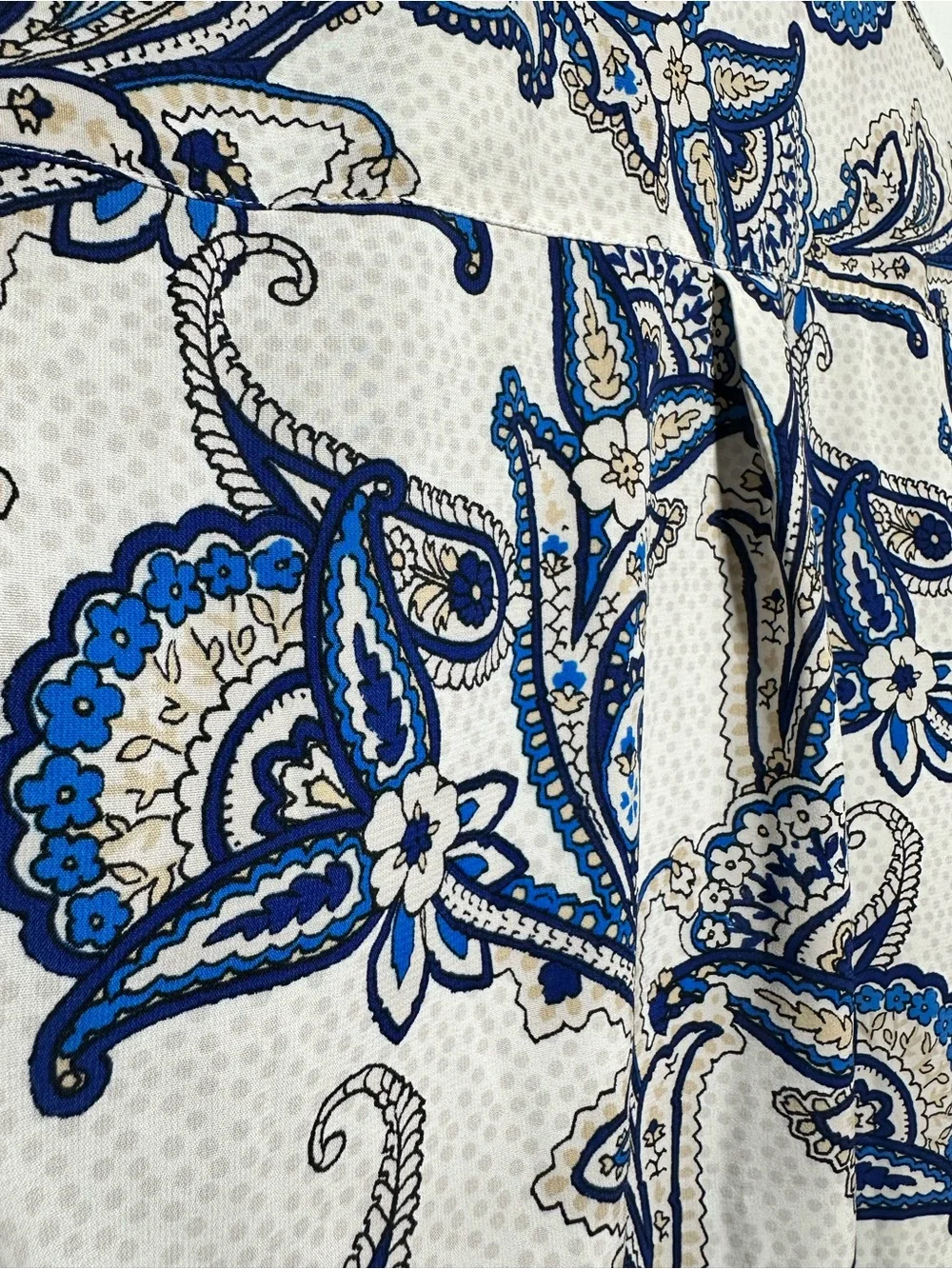 TOMMY HILFIGER Paisley Button Down Blouse Coastal Boho Preppy - Picture 5 of 9